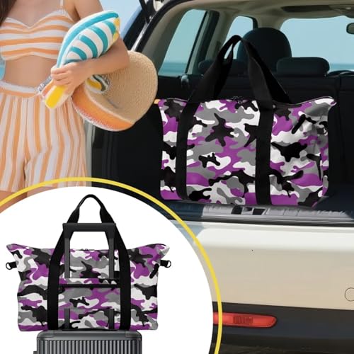 BIGCARJOB Camo Print Duffle Bag for Men Carry On Bags for Airplanes, Waterproof Duffel Bag Overnight Large Red Duffel Bags Packable Duffle Storage with Front Pocket4