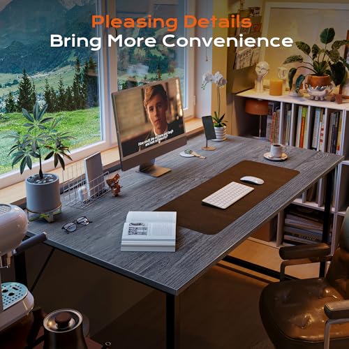 Image of PRAISUN 48 X 24 Inch Computer Desk with Deeper Desktop, Gaming Office Writing Work Desk for Home Office, Study, Bedroom, Work from Home, Metal Frame, Grey