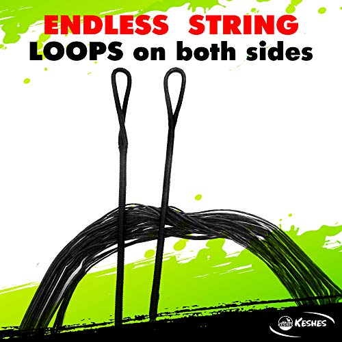 Dacron Bow String Replacement For Traditional And Recurve Bow - Replacement Bowstring 12,14,16 Strands-Length Sizes From 44-70 Inches (Amo 58" (Actual 54"), 16 Strands (Recommended Up To 65 Lb.)) #TOP5