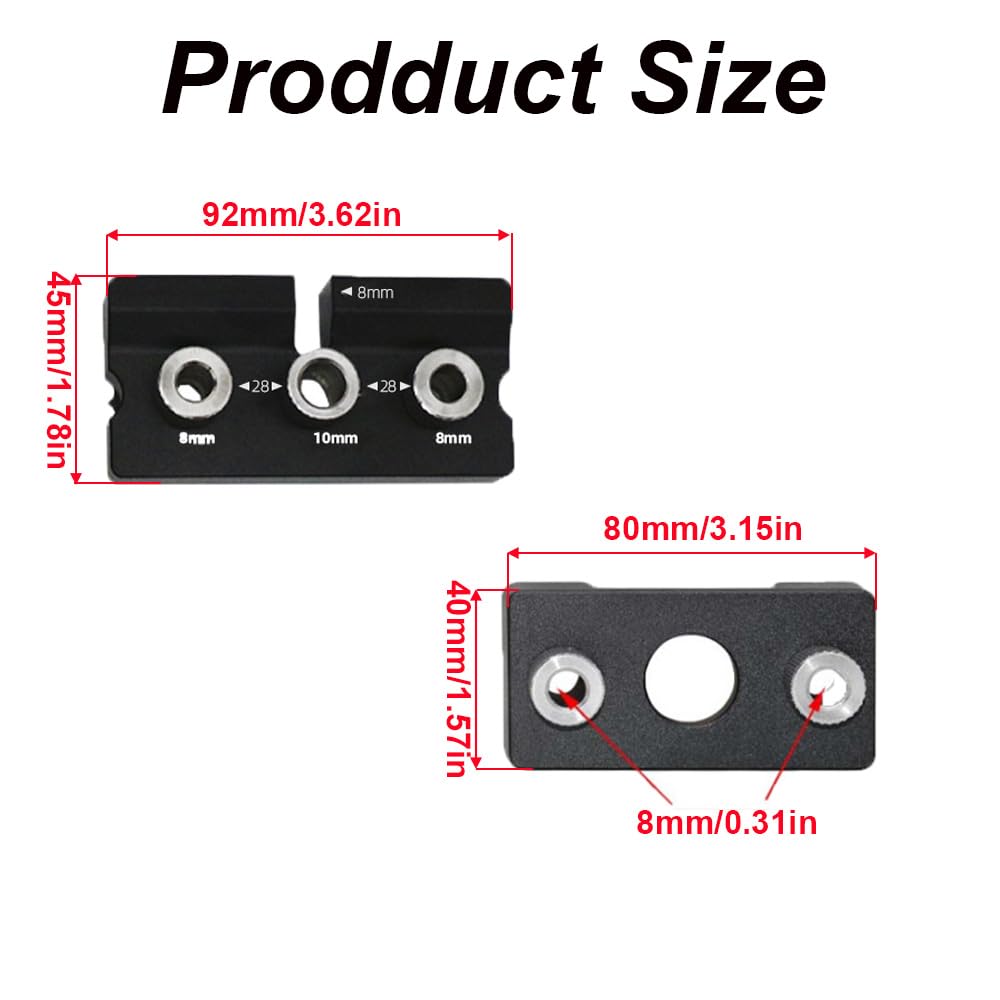 TopHomer 3-in-1 Pocket Hole Jig Kit, Self-Centeringfor Woodworking Exact dowel holes, with Positioning Clip Adjustable Drill Guide Punch Locator Carpentry Tools