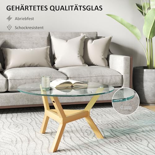 Table basse ronde verre trempé Ø80 stable MH Handel GmbH