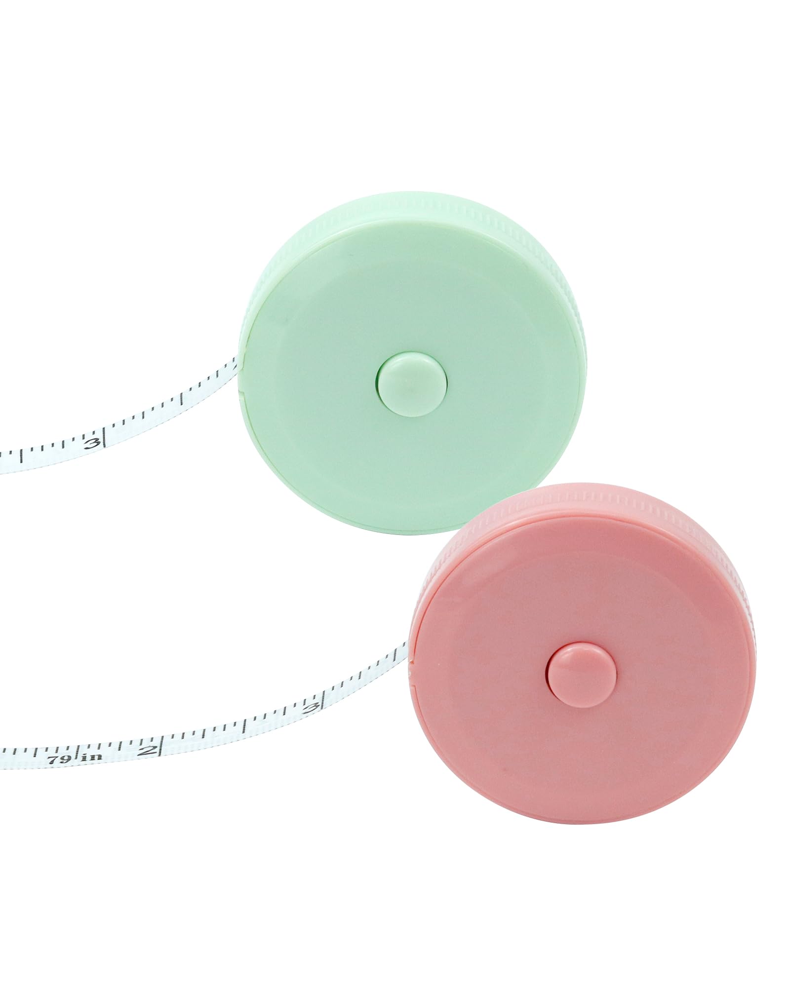 2 cintas métricas retráctiles suaves, reglas retráctiles de doble escala verde y rosa para cuerpo, costura de tela, tela de sastrería, medidas de pérdida de peso