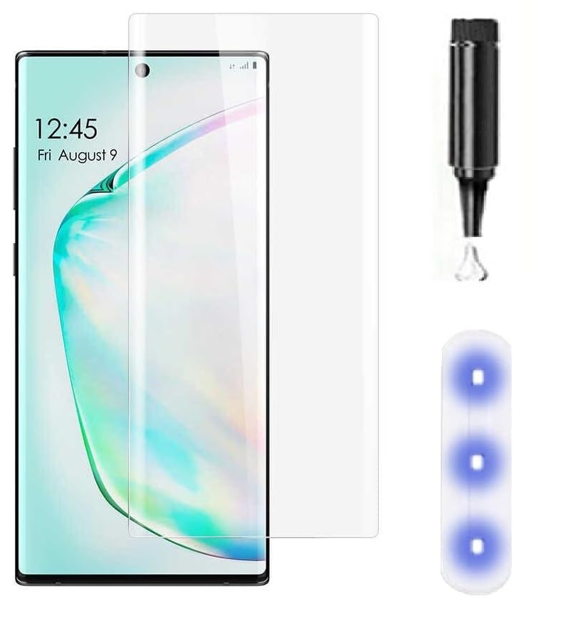 Image of MACLEN Ultra Premium HD Adavnced Glue UV Curved Tempered Glass for Samsung Galaxy Note 10 Plus | With HD clearity full curved edge protection and Installation Kit