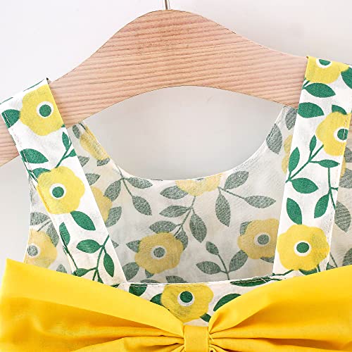 PATPAT Toddler Baby Girls Summer Dress Sundress Tutu Dresses Sleeveless Backless Birthday Party 1Dresses + 1Straw Hat4