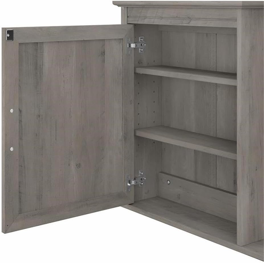 Bush Home Key West Bathroom Medicine Cabinet with Mirror in Driftwood Gray