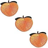 HHO Patch Set 3 Pieces. Peach Sweet Fruit Iron on Embroidered Patches Peach Fruit Motif Applique Embroidery Garment Patch Sewing on for Clothes Kids T Shirt Jeans DIY Crafts