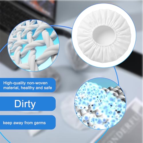 500 Cubiertas Desechables para Auriculares y Cubiertas para Oídos, Cubierta Sanitaria no Tejida para Auriculares Over-Ear (4.3 Pulgadas/11cm), Ideal para Gimnasios, Salones, Call Centers y Auriculares Compartidos, Blanco miniatura 5