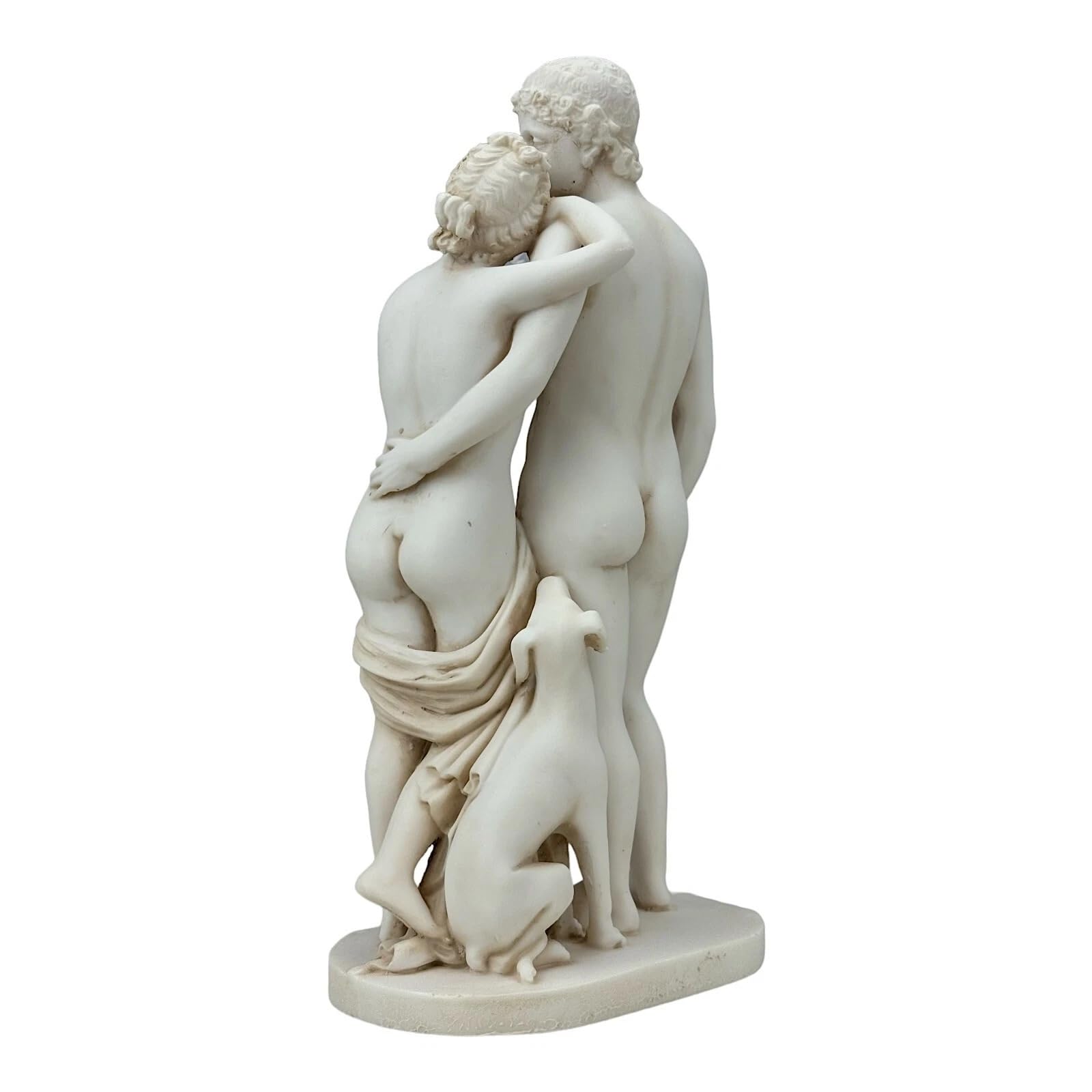 Statua di Venere e Adone di Antonio Canova - Scultura mitologia greca romana in marmo fuso grigio patina riproduzione museo 30 cm fatta a mano in Grecia