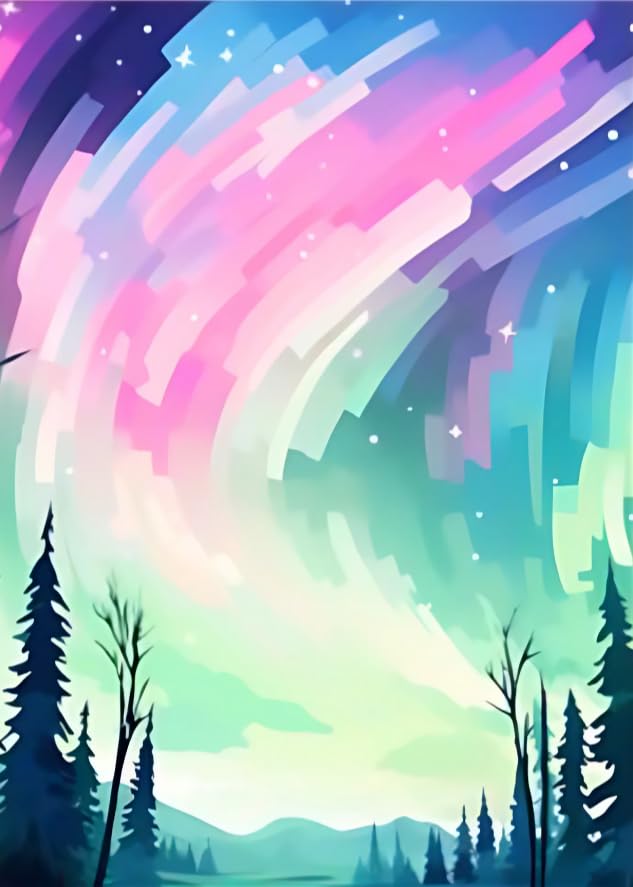 CRAFTMATE DIY Diamond Painting Art Kit – Framed Crystal Canvas Craft Kit for Adults & Kids | Northern Lights Sparkle Diamond At Kit | Pink, Teal & Purple Stroke Painting for Living Room | 20 x 30 cm-image-36
