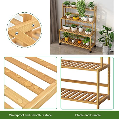Support de plantes en bambou stable pour éviter les chutes de grands pots de fleurs
