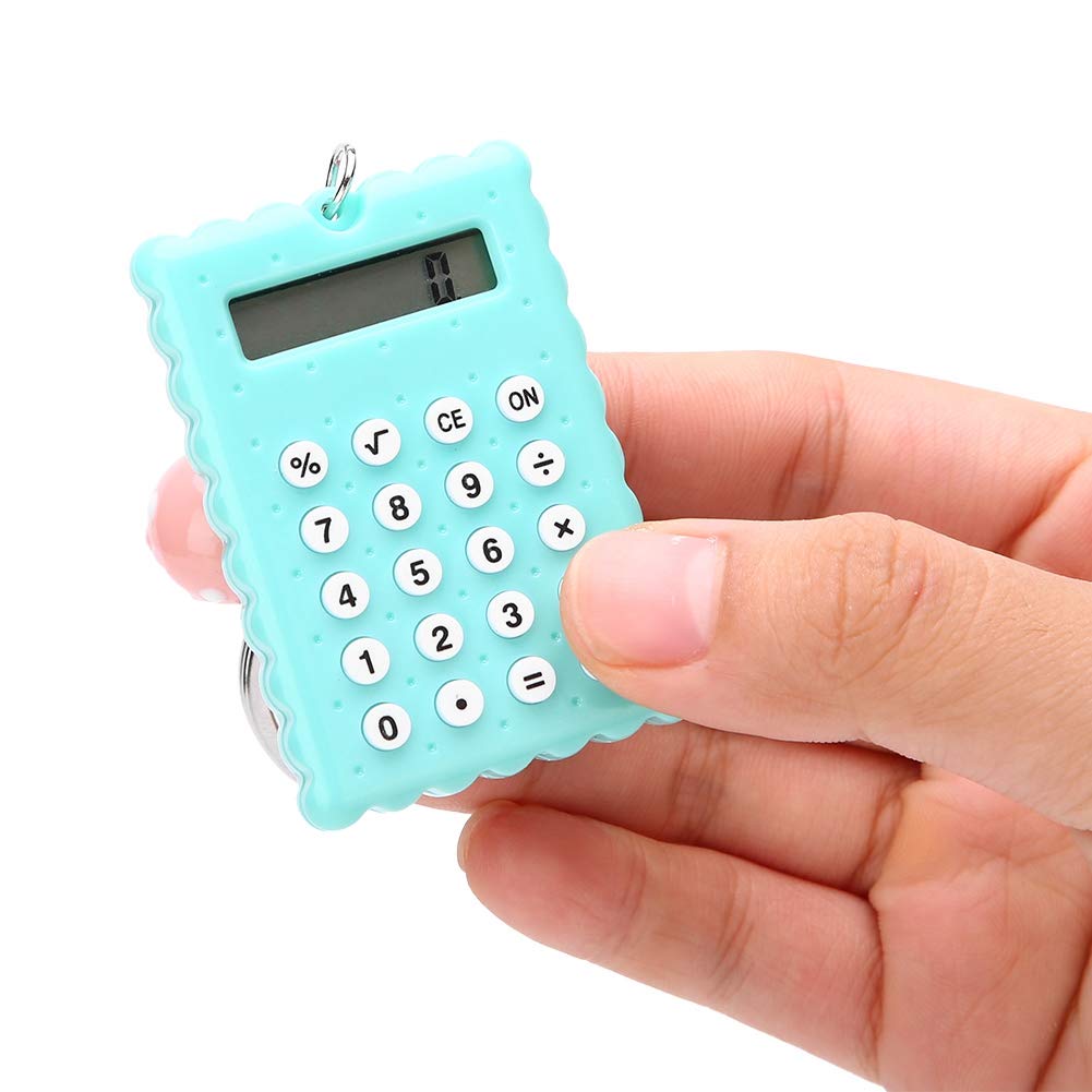 Mini Calculatrice Socobeta Avec Porte-clés - Style Cookies Coloré - Poche, Sac à Dos - Affichage 8 Digits - Cadeau Mignon