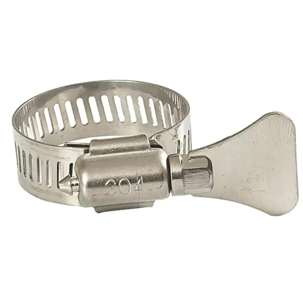 304 Edelstahl 8-44mm Handgedrehte Kehle SS304 Mini-Clips Griff Gas Wasser Aquarium Rohrschelle(21 44 mm)