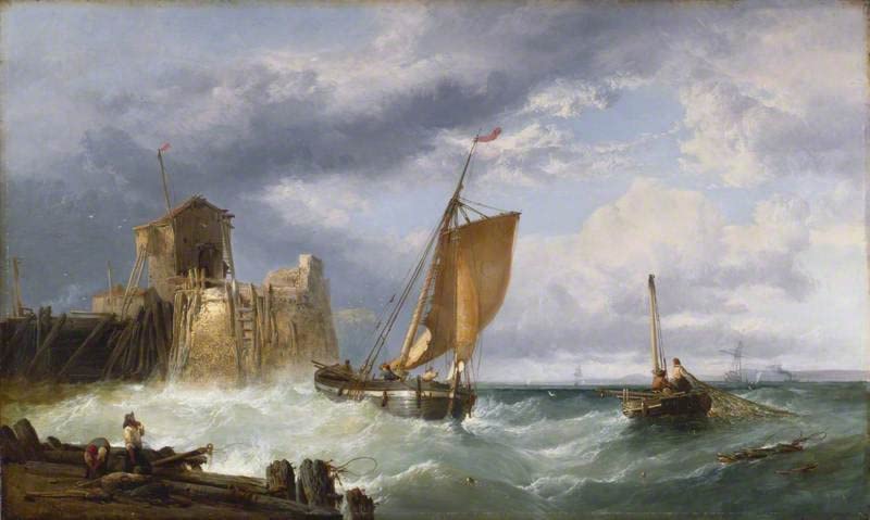 Poster toile pêcheur un jour de rafale par Webb art portrait évasion marine 60x90