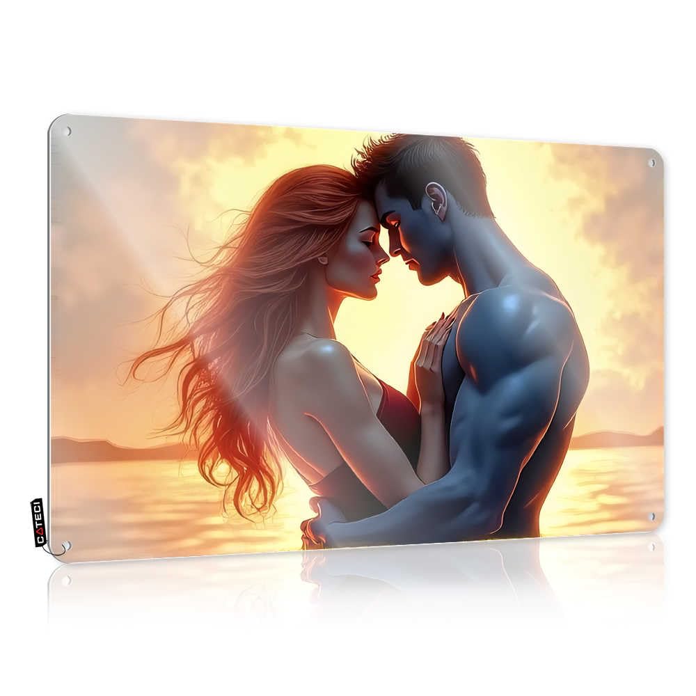 Sunset Embrace Romantic Car Decals (30x40cm)