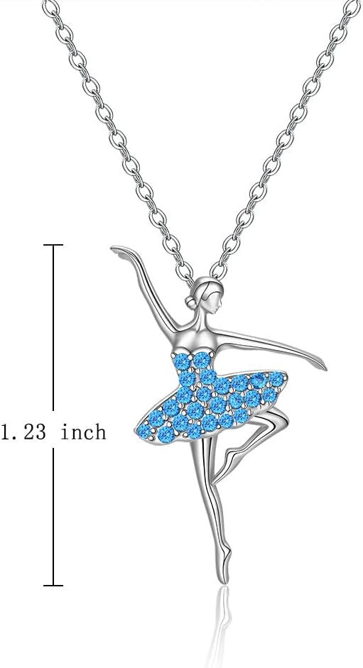 Ballet Ballerina Necklace for Women Sterling Silver Dancer Dance Pendant Necklace Birthday Christmas Jewelry Gifts for Her - Image 6