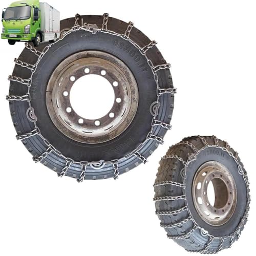 9mm Set of 2 Snow Tire Chains for Car SUV Pickup Trucks Van Trucks ATV Semi Trucks Light Truck Heavy Goods Vehicles in Snow, Ice, Sand and Mud 7.50-16 9mm 275/80R22.5