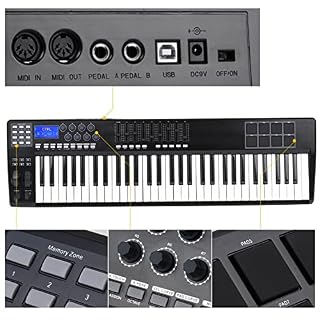 Clavier Piano 61 Portable 61 Touches USB MIDI Contrôleur du Clavier 8 RVB Tampon Déclencheur Arrière Coloré - Les Beatles, Paul McCartney, John Lennon, RIngo Starr, George Harrison Clavier Piano 61 Portable 61 Touches USB MIDI Contrôleur du Clavier 8 RVB Tampon Déclencheur Arrière Coloré – Image 5