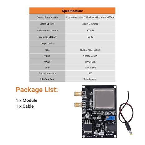 Kadimendium OCXO 10MHz Frequency Standard Reference Module Crystal Oscillator Constant Temperature Board OCXO Frequency Reference Source Board