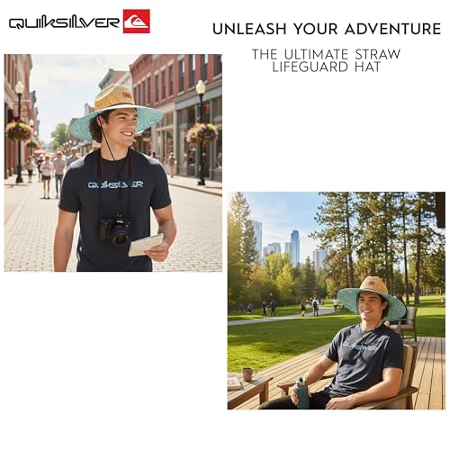 Image of Quiksilver Men's Wide Brim Outdoor Lifeguard Straw Sun Hat