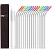 StrawExpert Reusable Stainless Steel Straws Curved with Silicone Tips | Case | Cleaning Brush Fit Yeti Tervis Rtic 30 oz 20 oz Tumbler Long Metal Straws Drinking for Drinks (10.5",16 Bent)