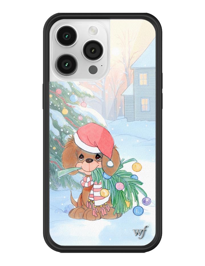 Coque iPhone 14 Pro Max Wildflower Holiday Pup antichoc noire