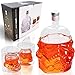 Jarra de whisky con 2 vasos, vasos de whisky, jarra de whisky para vino, licor, escocés, borbón, brandy, 750 ml