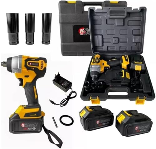 Chave de Impacto Wireless, Bateria, Chave Profissional, 2 Baterias, Chave de Impacto 38V, Alto Torqu