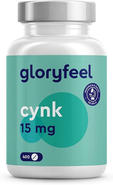 Cynk - 400 tabletek (13 miesięcy) - Optymalne dawkowanie - Wysoko przyswajalny glukonian cynku - Czysty cynk 100% wegański, testowany laboratoryjnie - Wyprodukowany w Niemczech bez dodatków