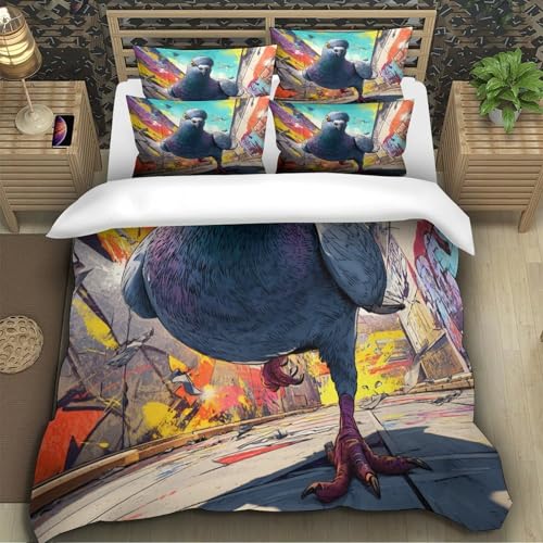 Housse de couette licorne avec fermeture éclair lit 260x220cm