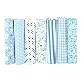 7Set DIY Cotton Fabric Different Pattern Patchwork Fabric 100% Cotton Batiks Sewing Scrapbooking Quilting Artcraft for Sewing Craft Cloth DIY Wallet Cushion Cover(25 * 25cm)