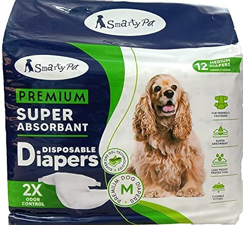 Smarty PetDisposable Pet Diapers for Dogs & Puppies (Medium)