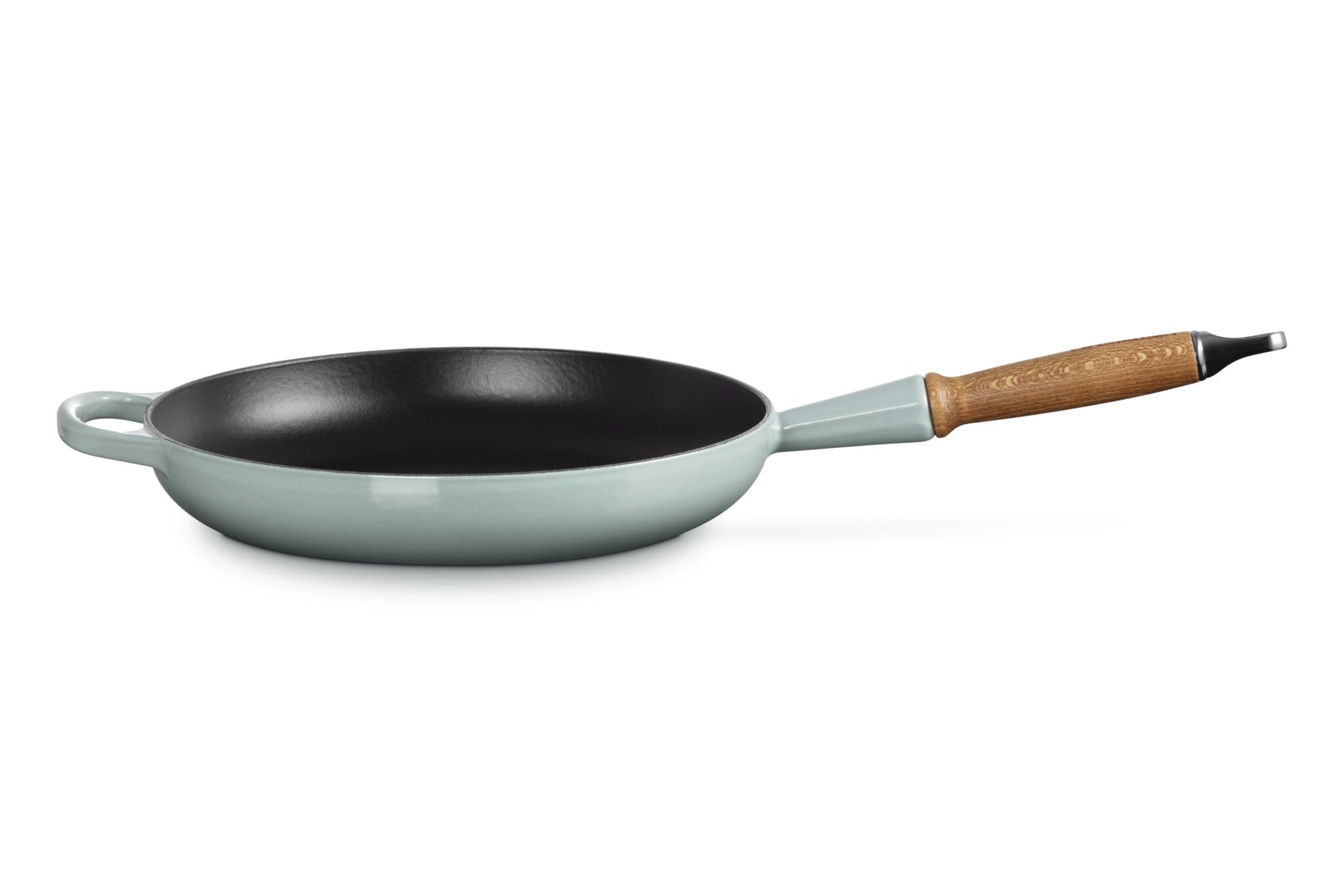 LE CREUSET Signature Bratpfanne aus Gusseisen mit Holzgriff 28 cm, Sea Salt
