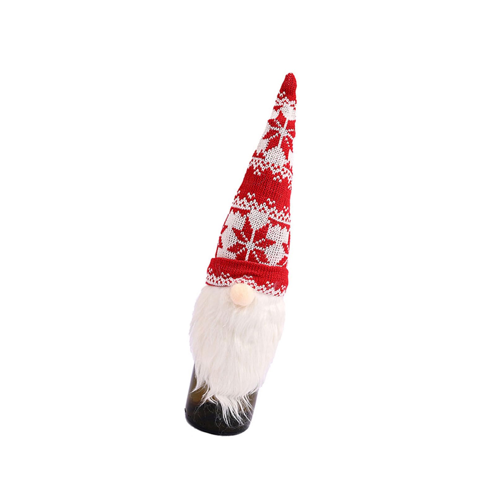 KAQNTUD Knitted Santa Claus Bottle Cover.Efficient Fabric Christmas Ornaments For Holiday Decorations Centerpieces And Projects Dining Room.Easy to Use Fabric Bottle Topper