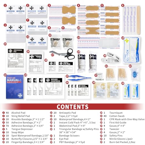 RHINO-RESCUE-350-Pieces-OSHA-All-Purpose-First-Aid-Kit-Home-Office-Professional-Medical-Supplies-Ideal-for-Emergency-School-Business-FSA-HSA-Eligible