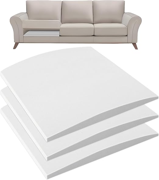 Couch Cushion Support for Sagging Seat - 20" x 20" High-Density Curved Foam Sofa Cushion Support Board, Couch Supporter for Under The Cushions, White Set of 3