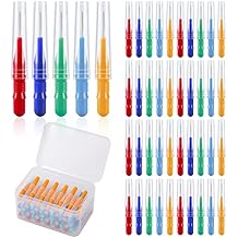 Annhua 50 Pcs Interdental Brushes Floss Braces Brush for Cleaner Interdental Brushes Between Teeth, Dental Brush Picks Flosser Tooth Cleaning Tool Mixed Sizes