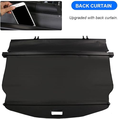 Miniatura 2 de BOPARAUTO Cubierta de carga para Chevy Chevrolet Equinox GMC Terrain Accesorios 2010-2016 2017 Trasero Negro Retráctil Trasero Parasol