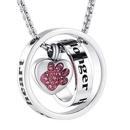 Collane Per Donne Bare E Urne Cinerarie Gioielli Commemorativi Non Più Al Mio Fianco Per   Sempre Nel Mio Cuore Collana In Urna Di Cremazione In Acciaio Inossidabile Per Ceneri Per Pet-Argento