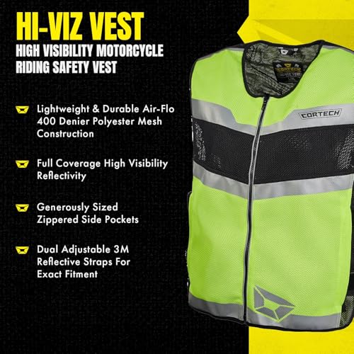 cortech Hi-Viz Motorcycle Vest3