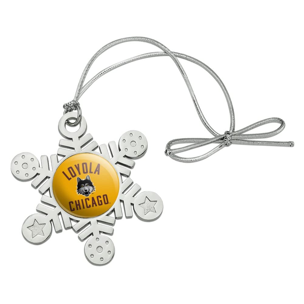 GRAPHICS & MORE Loyola University Chicago Ramblers Metal Snowflake Christmas Tree Holiday Ornament