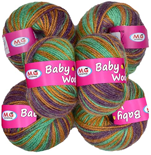Image of M.G Enterprise MicroRangoli Multi BerryKnitting Yarn 400 Soft Crochet Yarn for Handmade DIY Art & Craft Projects