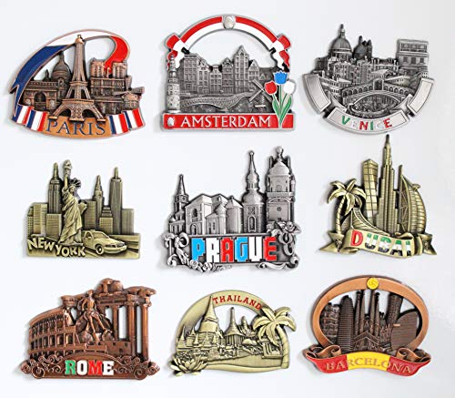 Imán decorativo de metal rectangular tamaño mediano miniatura 5