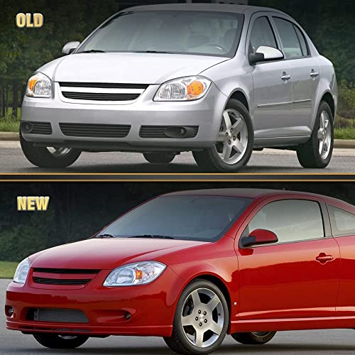 As Autolights 2005 2006 2007 2008 2009 2010 Chevy Cobalt Headlight Assembly Replacement For 05-10 Chevy Cobalt/05-06 Pontiac Pursuit/07 08 09 Pontiac G5 Chrome Housing Amber Reflector Clear Lens Pair #TOP6