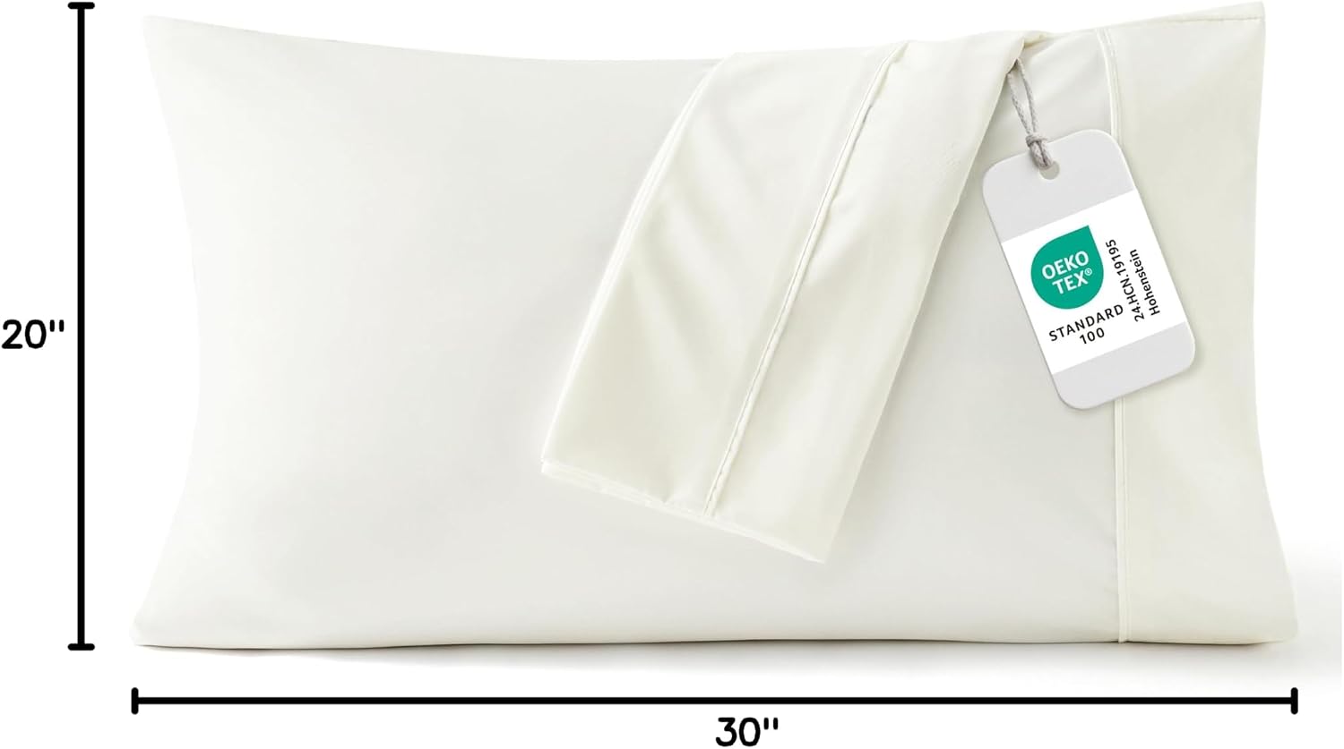 Bedsure Queen Pillow Cases Set of 2 - Ivory Brushed Microfiber Pillowcase 2 Pack, Super Soft Pillowcase, Cream Pillow Case Covers with Envelope Closure for Kids, Wrinkle, Fade Resistant, 20x30 Inches