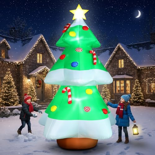 10 FT Tall Christmas Tree Inflatables Outdoor...