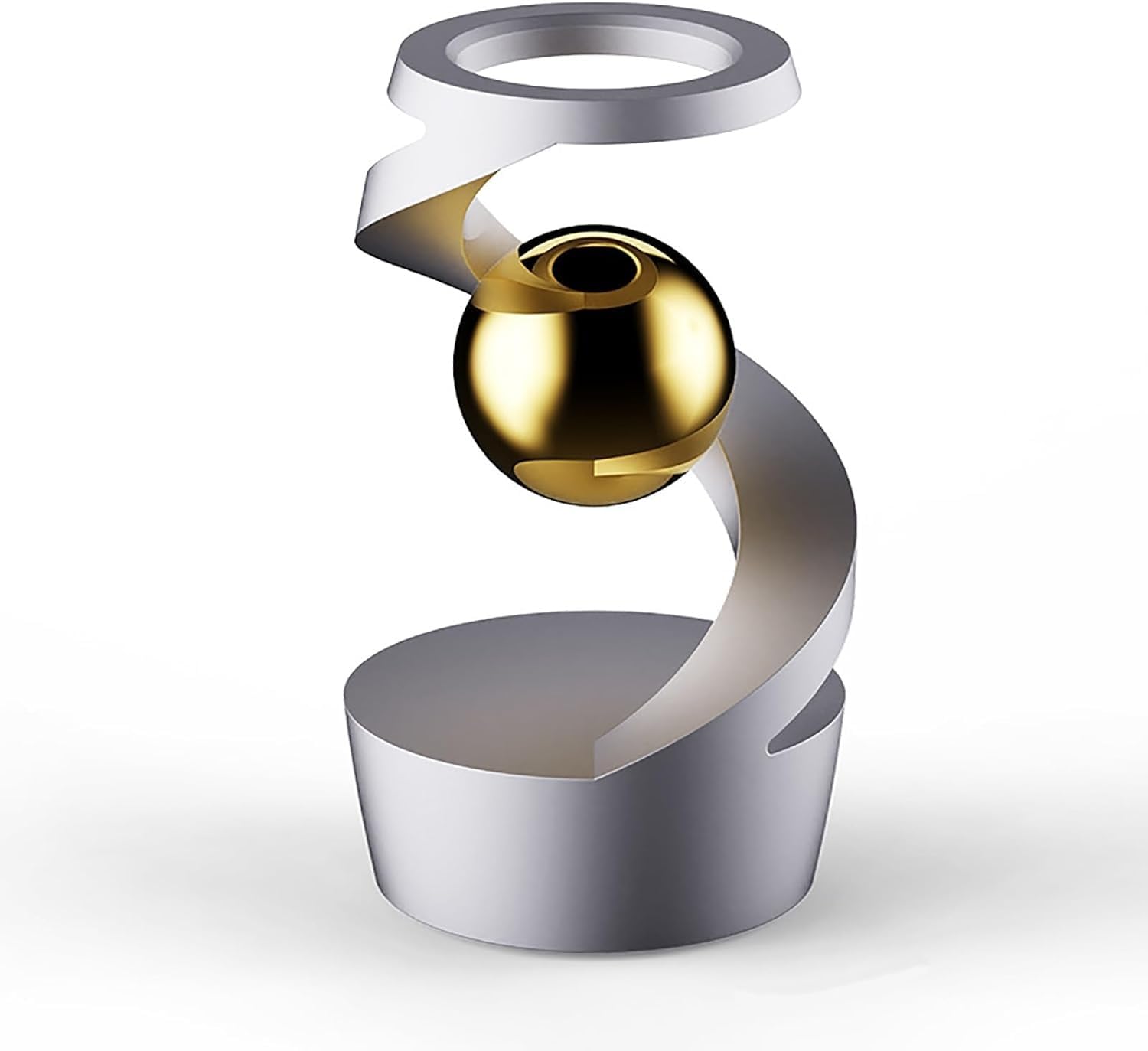 Levitating Magic Floating Ball Spinner - Anti-Gravity Gyro Desk Toy, Calming Focus Gadget for Office Desk, Home Decor, ADHD & Stress Relief (1,white)