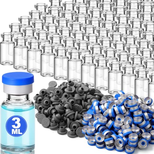 400 Pack 3ml Glass Vial Clear Empty Vials for Injection, Blue