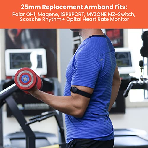 Livlov V11 Replacement Armband Strap Compatible With Scosche Rhythm+, Polar Oh1, Magene Heart Rate Monitor, 25Mm Adjustable Waterproof Wristband For Garmin Smartwatch #TOP1