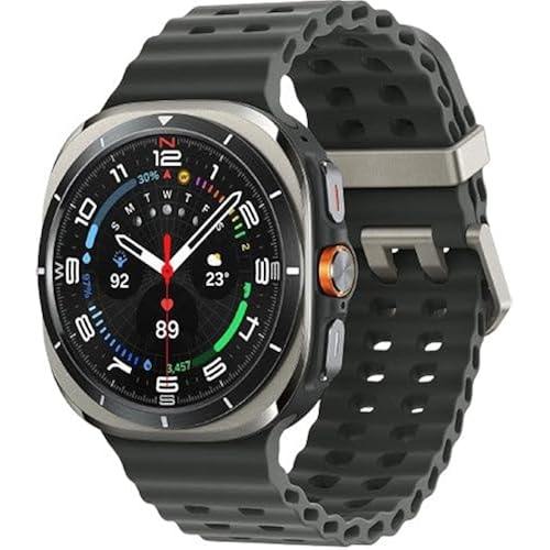 SAMSUNG Watch 7 Ultra LTE Ai (47mm) SM-L705F Latino Version (Tmobile Mint Tello Global), Sleep Fitness Tracker, GPS (Titanium Silver/Black Band)