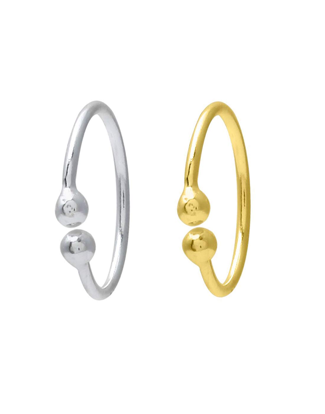 Abhooshan Combo of 92.5 Sterling Silver and Gold Plated Clip On Nose Ring for Women and Girls with no piercing required. Body jewellery for Septum Tragus Conch Helix (B07NC5T44Z) Amazon Price History, Amazon Price Tracker